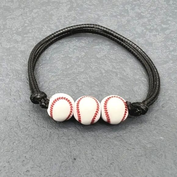 Unisex kids baseball adjustable charm bracelet - Picture 1 of 7